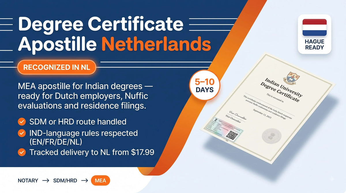 Degree Certificate Apostille for Netherlands — IND Rules, Cost & Timeline 2026