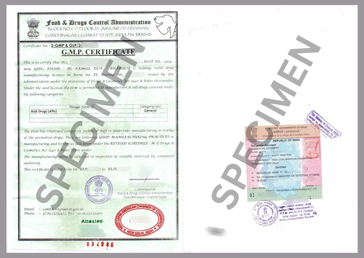 Real example of an MEA Apostille sticker and Chamber of Commerce stamp on Indian commercial documents for international business and export.